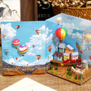 Cutebee DIY Book Nook Miniatures Shelf Insert Bookend Dollhouse Model Roombox Building Kit Wooden Bookshelf Toys Gifts 3D House