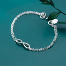Trustdavis Genuine 925 Sterling Silver Sweet Minimalist Double Layer Infinity CZ Bracelet For Women Wedding Jewelry Gift DS2177