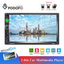 Podofo Universal 2 Din Car Radio Stereo 7 INCH HD Touch Screen Multimedia Player BT Autoaudio FM Receiver Mirror Link Monitor