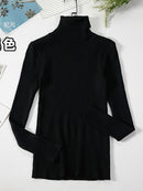 2022 Basic Turtleneck Women Sweaters Autumn Winter Thick Warm Pullover Slim Tops Ribbed Knitted Sweater Jumper Soft Pull Female