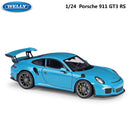 威利 1:24 仿真合金汽车 保时捷 911 GT3 RS 模型车 合金跑车 金属玩具赛车 儿童礼物
