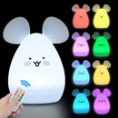 Rabbit LED Night Light Touch Sensor Remote Control 9 Colors Dimmable Timer Rechargeable Silicone Bunny Lamp for Kids Baby Gift
