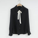 Bow Shirts Woman Long Sleeve Button Chiffon Blouse Women 2022 New Embroidery Blouses Butterfly Sleeve Casual White Shirt Femme