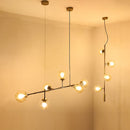 Modern Chandelier Brass Glass Ball Lighting For Living Room Dining Art Decoration Restaurant Black Hanging Lamp Home Lustre