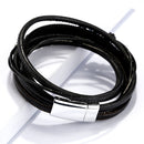ALLYES Boho Leather Bracelets for Women Femme 5 Ceramic Beads Double Wrap Multilayer Men Bracelets & Bangles Female Jewelry Gift