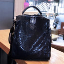 Mesh Netting Iridescent Paillette Backpack Women High Quality Sparkle Shiny Daily School Bag Female Female Bagpack Shoulder Bag