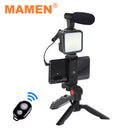 MAMEN 专业Vlog套装视频拍摄设备，带三脚架和蓝牙遥控，适用于单反相机、智能手机，YouTube套装