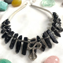 Witch accessories jewelry moon wicca wizard crown headband dark blue black headband gift