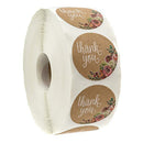 500pcs Round Labels Kraft Paper Thank You Sticker Dragees Candy Bag Flower Gift Box Cake Boxes and Packaging Wedding Stickers