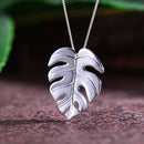 Lotus Fun Real 925 Sterling Silver Handmade Fine Jewelry 18K Gold Monstera Leaves Design Pendant without Necklace for Women Gift