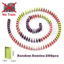 Kids Domino Train Car Set Sound Light Automatic Laying Domino Brick Colorful Dominoes Blocks Game Educational DIY Toy Gift