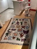 Messy Puzzle Outdoor Throw Blanket Sofa Covers Chic Cobertor Decorations For Home Dust Cover Air Conditioning Blankets For Bed