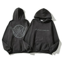 Retro Hip Hop Skull Letter Graffiti Fleece Hooded Hoodies for Men and Women High Street Loose Casual Pullover Sweatshirts