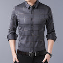 2022 Brand Casual Spring Luxury Plaid Long Sleeve Slim Fit Men Shirt Streetwear Social Dress Shirts Mens Fashions Jersey 2309