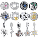 BELAWANG DIY Silver Beads Fit Original Charm Bracelet 925 Sterling Silver Charm Enamel Lotus Flower Bead Fashion Jewelry