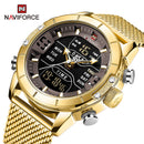 NAVIFORCE Men Watch Top Luxury Brand Man Military Sport Quartz Wrist Watches Stainless Steel LED Digital Clock Relogio Masculino