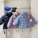 时尚婴幼儿棉袄 男孩女孩冬季儿童外套 腰带保暖加厚外衣 婴儿服装 2-10岁