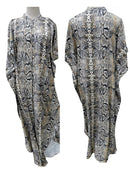 Cover-ups 2022 Kaftan Beach Print SnakeSkin Swimsuit Cover Up Kimono Plage Beach Robe Femme Long Dress Sarong Dress Beachwear
