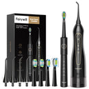 Fairywill电动声波牙刷和冲牙器 USB充电 防水 5种模式 3个刷头 牙刷牙齿清洁器