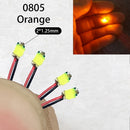 40颗/批 0402 0603 0805 1206 LED SMD 带线，适用于火车模型 HO N OO 比例，红黑线预焊微型利兹，透视模型铁路