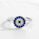 KALETINE Pure 925 Sterling Silver Rings For Women  Lucky Evil Eye Charm Blue CZ Finger Gold Rings Men Engagement Wedding Jewelry