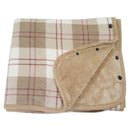 Wearable Plaid Fleece Blanket With Button Polyester Winter Warm Throws on Sofa Bed Travel Thicken Bedroom Grey Throw Blanket