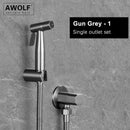 Awolf 玫瑰金卫生淋浴喷头手持式马桶坐浴喷雾器套装不锈钢净身器黄铜阀门肛门淋浴器 AP2102
