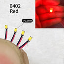 40颗/批 0402 0603 0805 1206 LED SMD 带线，适用于火车模型 HO N OO 比例，红黑线预焊微型利兹，透视模型铁路