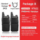 RETEVIS 2件迷你对讲机PMR 446便携式双向无线电ht PTT对讲机RT622便携式电台，适用于狩猎咖啡厅RT22