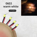 40颗/批 0402 0603 0805 1206 LED SMD 带线，适用于火车模型 HO N OO 比例，红黑线预焊微型利兹，透视模型铁路
