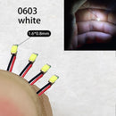 40颗/批 0402 0603 0805 1206 LED SMD 带线，适用于火车模型 HO N OO 比例，红黑线预焊微型利兹，透视模型铁路