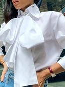Celmia Elegant White Shirts 2022 Fashion Women Bow Tie Long Sleeve Tops Casual Party Blouse Summer Tunic Solid Blusas Femininas