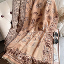 Warm Winter Scarf Cashmere Women Pashmina Design Print Shawls Wrap Female Thick Blanket Soft Bufanda Stoles 2022 Fashion