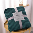 Super Soft Quilted Flannel Blankets For Beds Solid Striped Mink Throw Sofa Cover Bedspread Winter Warm Blankets