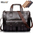 Men Leather Black Briefcase Business Handbag Messenger Bags Male Vintage Shoulder Bag Men&