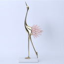 Modern light luxury crystal copper crane animal decoration Home decoration accessories Living room soft TV cabinet wine cabinet
