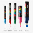 UNI POSCA 马克笔 PC-1M PC-3M PC-5M 套装 POP海报广告彩绘笔漫画绘画圆头文具Posca水性笔