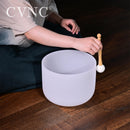 CVNC 12英寸磨砂石英水晶颂钵，用于声音疗愈能量平衡，附赠O形圈和槌