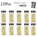 3-12PCS Set Seasoning Jar Square Glass Container Seasoning Bottle Kitchen Outdoor Camping Seasoning Container Glass Sealed Jar
