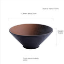Japanese creative tableware set, commercial bamboo hat ceramic bowl, household large ramen, rice, noodles, soup bowl