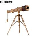 Robotime Rokr 1:1 DIY 314片望远镜单筒天文望远镜木制模型拼装玩具儿童成人礼品