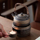 粗陶暖茶炉日式手工复古温茶器茶壶陶瓷功夫茶具暖茶套装