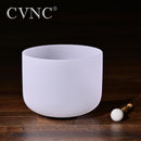 CVNC 12英寸磨砂石英水晶颂钵，用于声音疗愈能量平衡，附赠O形圈和槌