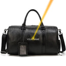 Big Capacity Genuine Leather Travel Bag For Men Women Soft Black Cowhide Casual Travel Duffel Large Luggage Weekend Shoulder Bag