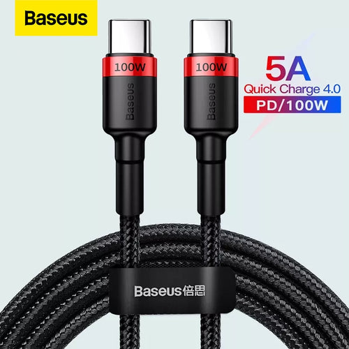 Baseus 100W USB C 转 USB Type C 数据线适用于 MacBook Pro QC4.0 快充线 适用于三星小米 10 充电线
