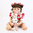55cm Full Silicone Body Reborn Baby Doll Toy For Girl Vinyl Newborn Princess Babies Bebe Bathe Accompanying Toy Birthday Gift