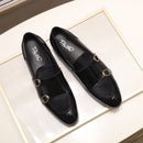 FELIX CHU Mens Wedding Loafers Gentlemen Party Dress Shoes Patent Leather with Horse Hair Casual Monk Strap Formal Shoes for Men