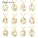 ANDYWEN 100% 925 Sterling Silver Spring Rainbow CZ Zodiacs Pendant Necklace 2021 Wedding Jewelry Fine Rock Punk Ovals Crystal