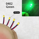 40颗/批 0402 0603 0805 1206 LED SMD 带线，适用于火车模型 HO N OO 比例，红黑线预焊微型利兹，透视模型铁路