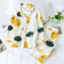 Japanese new style autumn and winter long-sleeved trousers, pure cotton air cotton, warm ladies pajamas, home service sleepwear